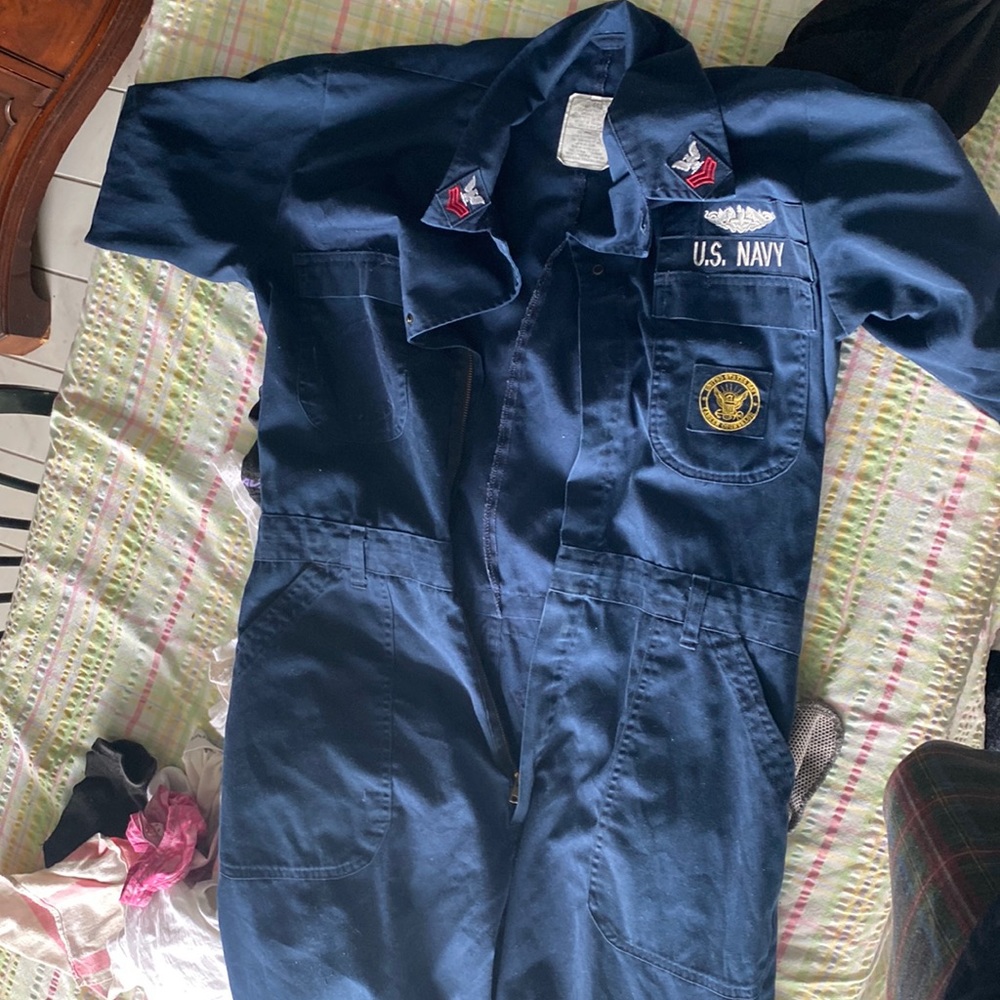 2 Mens Navy Jumpsuits - 44S and 44R